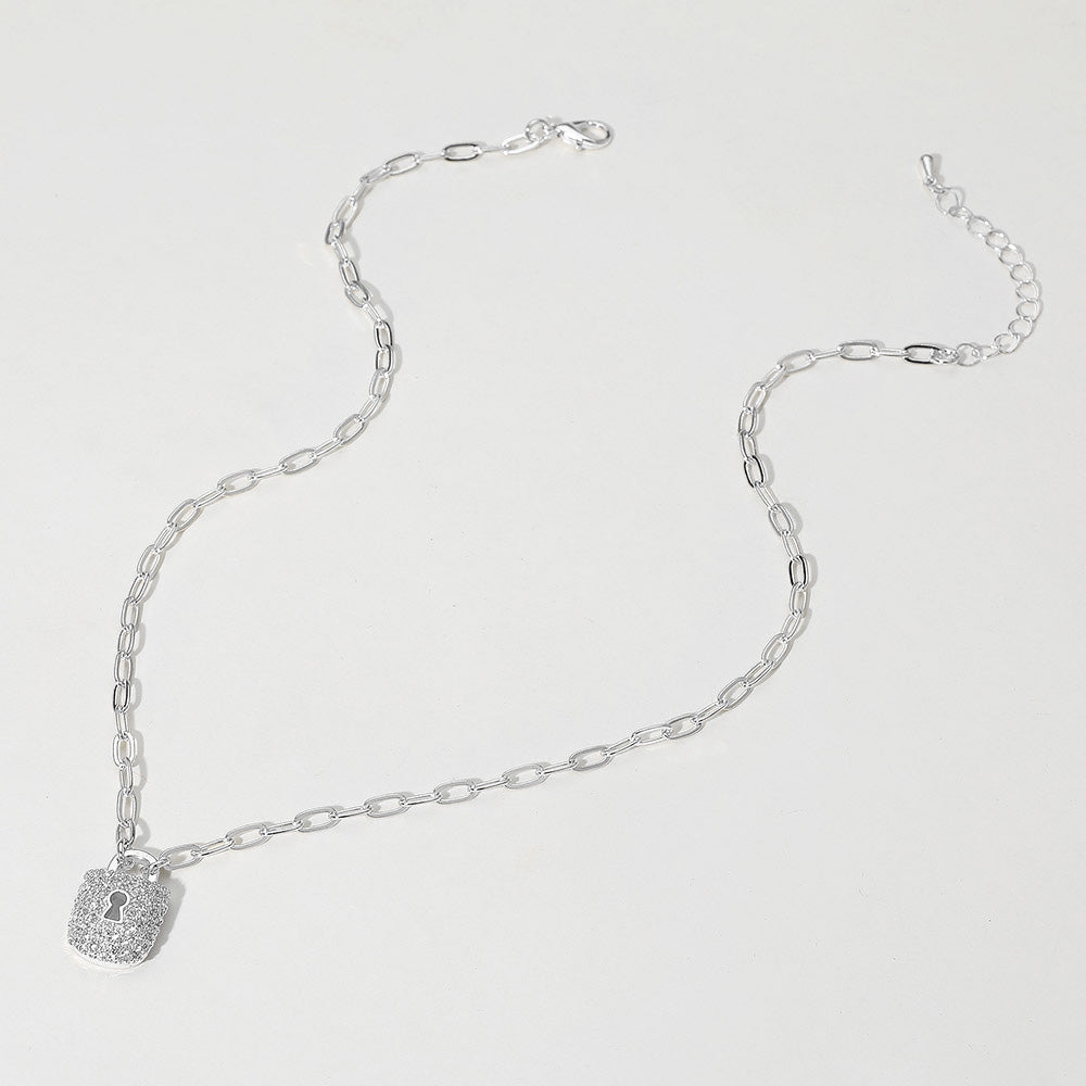 14k Lock Pendant Necklace