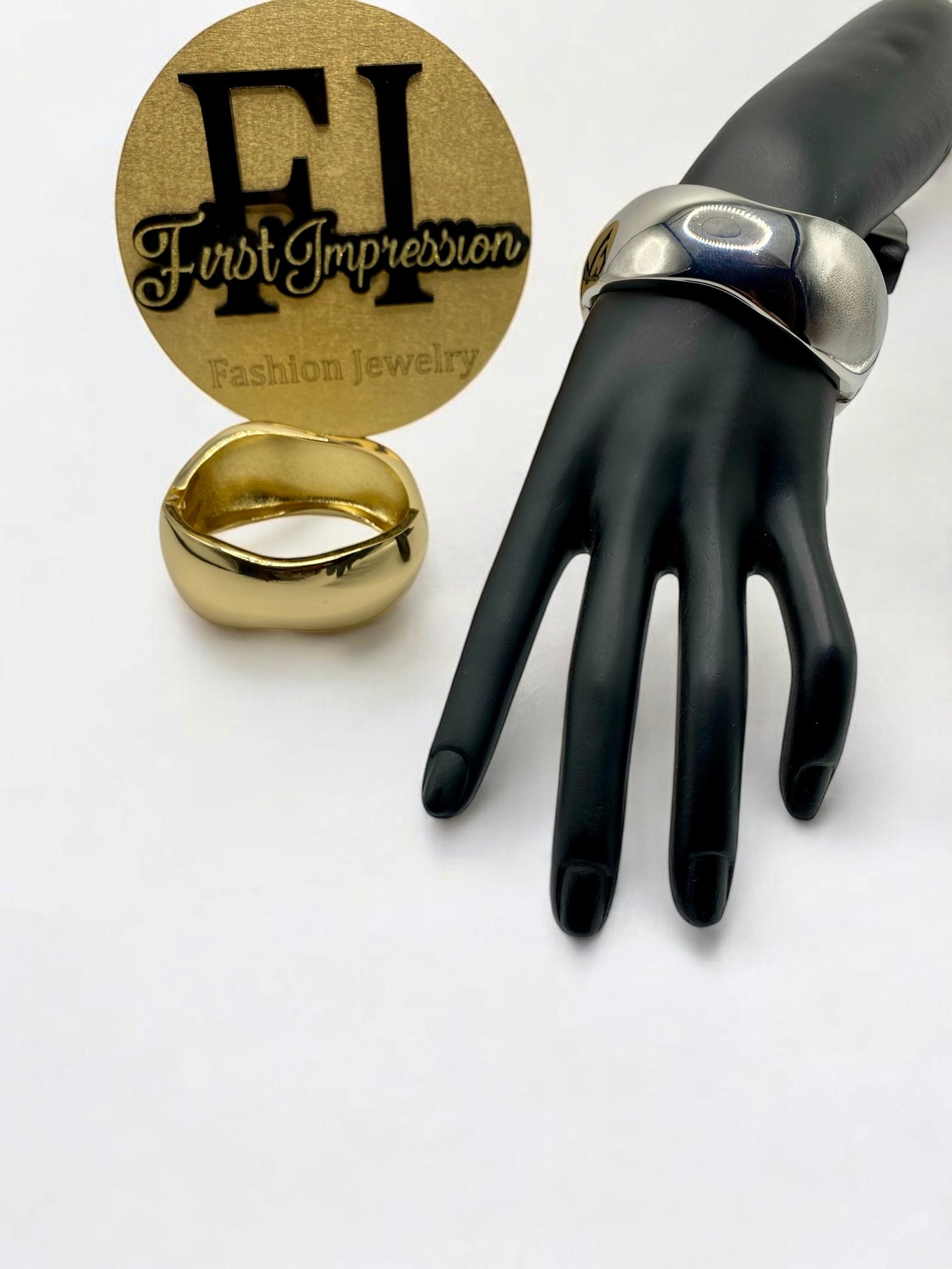 Chunky Geometric Bangle Bracelet