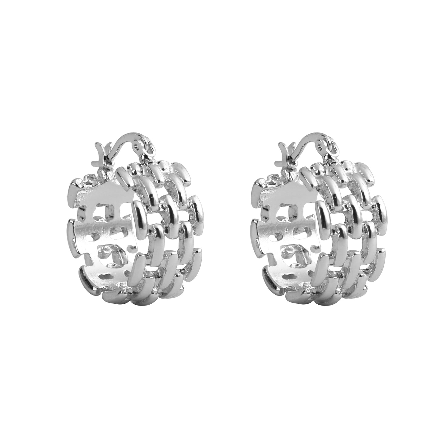 18k Braided Huggie Hoop Earrings