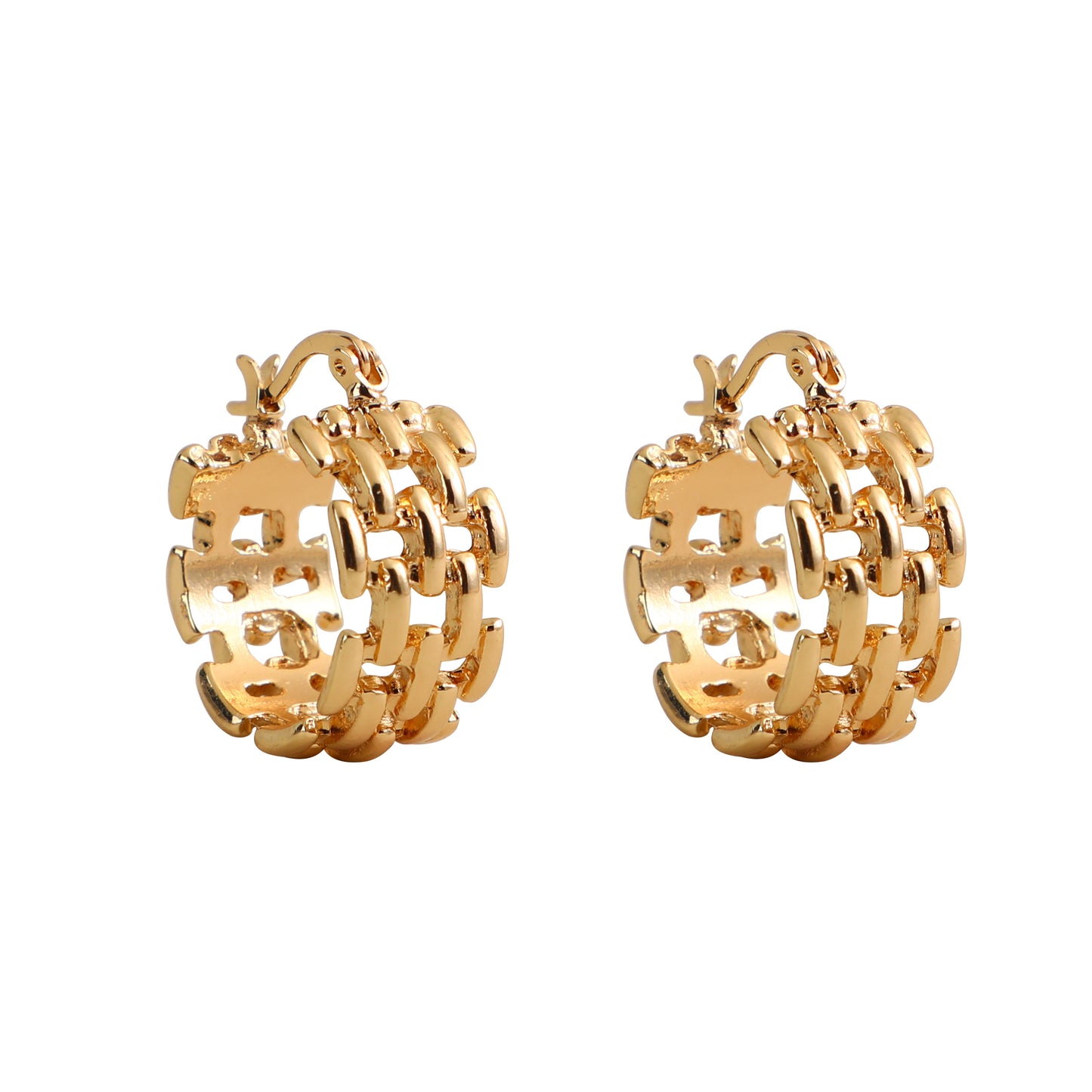 18k Braided Huggie Hoop Earrings
