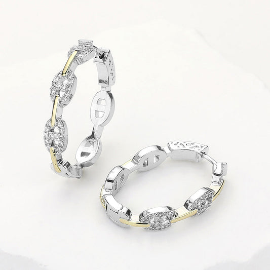14k Mariner Link Hoop Earrings