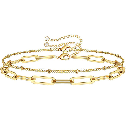 14k Dainty 2pc Bracelet Set