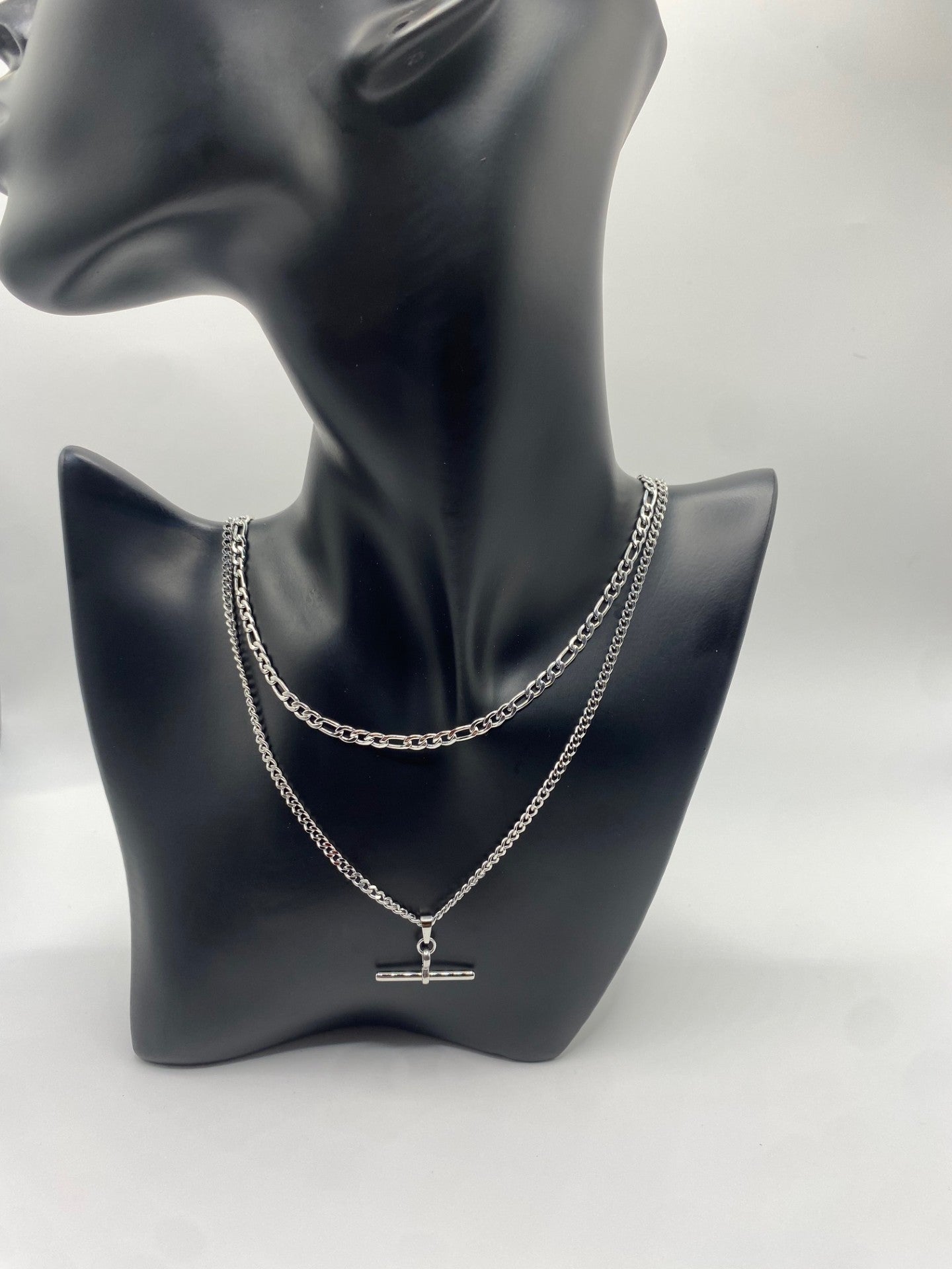 14k Double Layered T Pendant Necklace