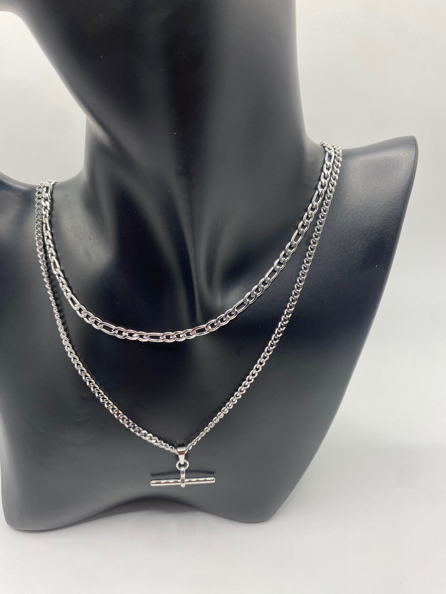 14k Double Layered T Pendant Necklace