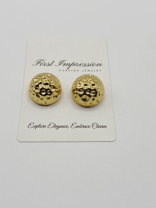 Hammered Round Stud Earring